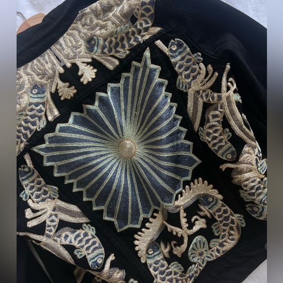 Stunning Embroidered Black Denim Jacket H&M Spring Collection 2014 - Picture 4 of 5